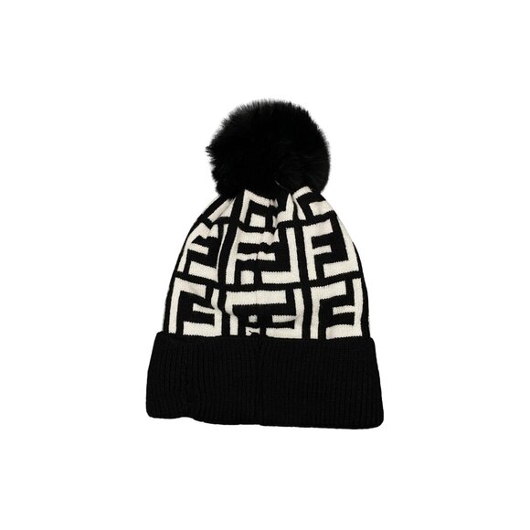 Women’s Printed Beanie with Pompom – Lined Winter Hat NWOT - Picture 3 of 3